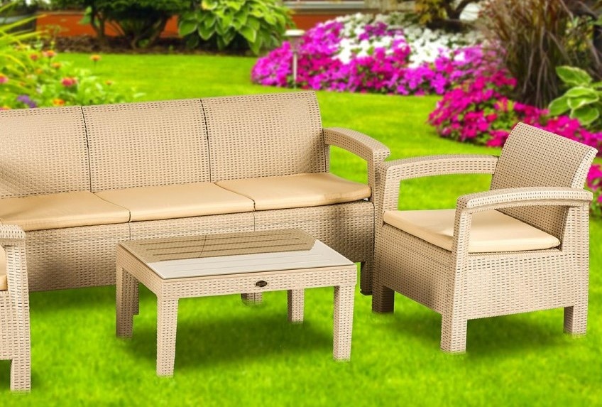 Set mobila de grădină Irak Plastik Cappucino (HK965)