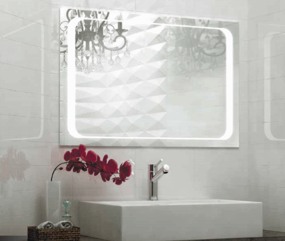 Дизайн зеркала в ванной с подсветкой