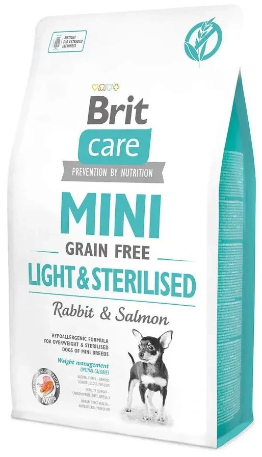 Hrană uscată pentru câini Brit Care Mini Grain Free Adult Light & Sterilised 2kg