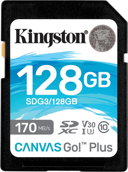 Карта памяти Kingston SD 128Gb Class10 UHS-I U3 (V30) (SDG3/128GB) 