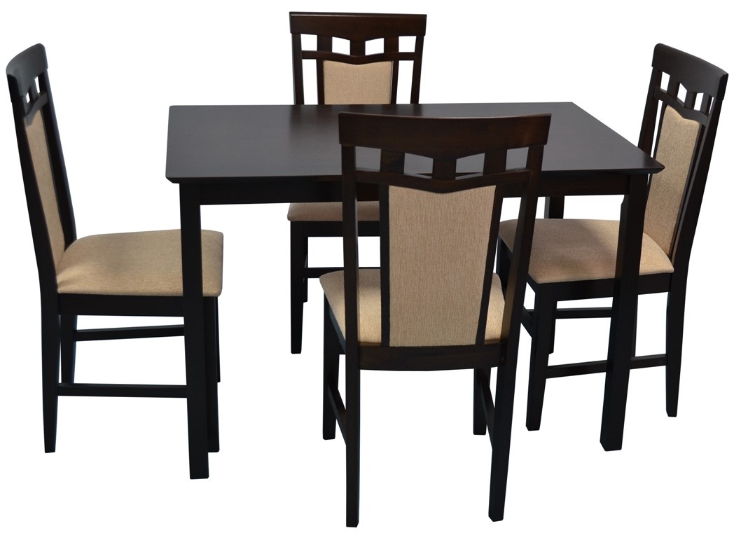 Set masă și scaune Evelin Gloria Chocolate + 4 стула Deppa R Chocolate/F-787 Beige