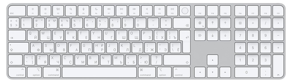 Клавиатура Apple Magic Keyboard with Touch ID and Numeric Keypad Russian (ZKMK2C3RSA)