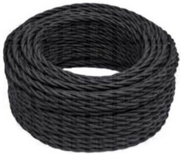 Cablu electric Fanton Textil Retro 3x0.5mm Black (14180) 3m