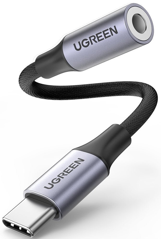 Cablu Ugreen USB-C to 3.5mm M/F 10cm Space Gray (80154)