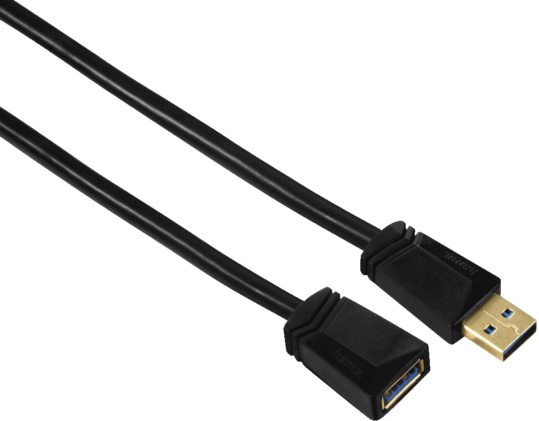 Кабель Hama USB 3.0 Extension Cable Black 0.75m (125238)