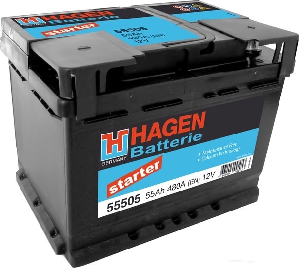 Автомобильный аккумулятор Hagen 55505 Starter