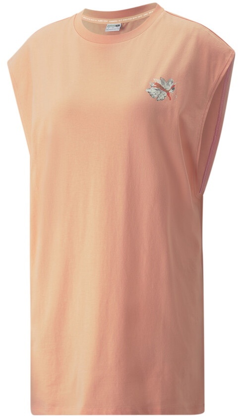 Maiou de dame Puma Hf Sleeveless Oversized Tee Peach Pink XS