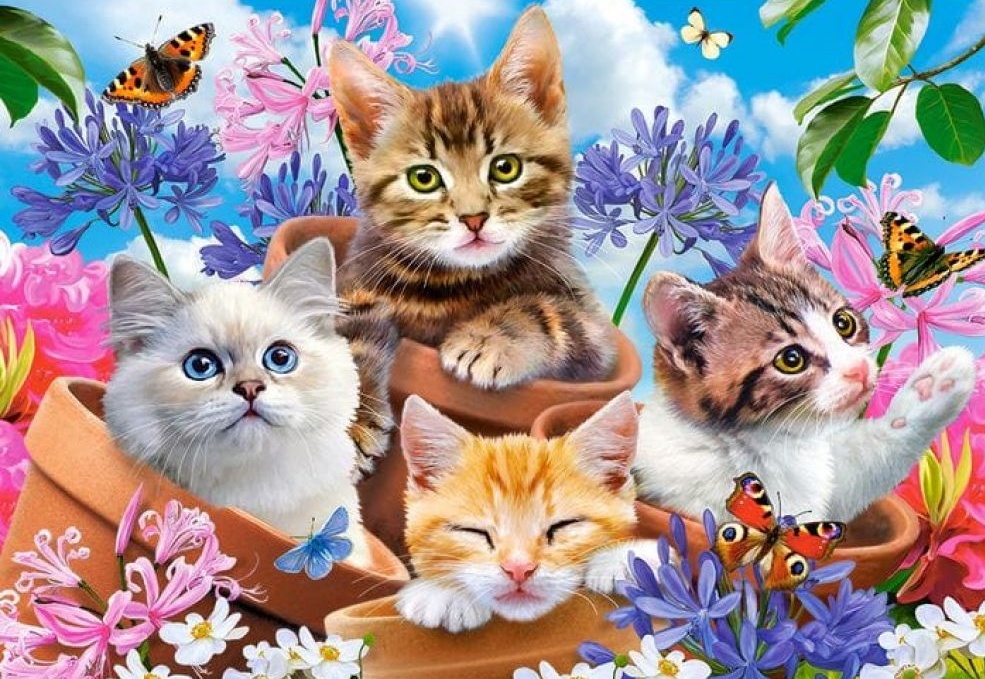 Пазл Castorland 500 Kittens With Flowers (В-53513)