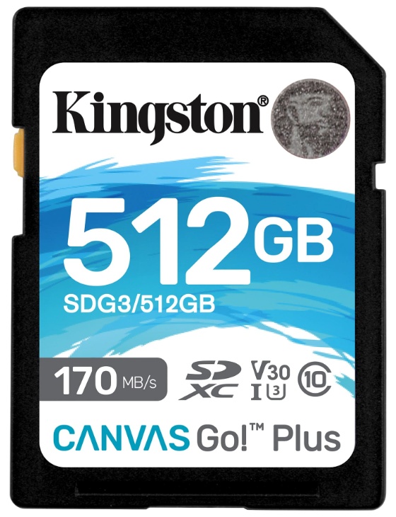Карта памяти Kingston SDXC 512Gb Canvas Go Plus Class10 UHS-I U3 V30 (SDG3/512GB)