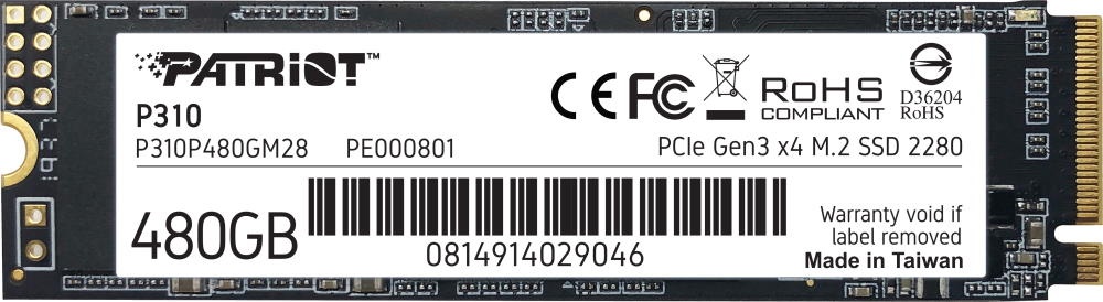 SSD накопитель Patriot P310 480Gb (P310P480GM28)