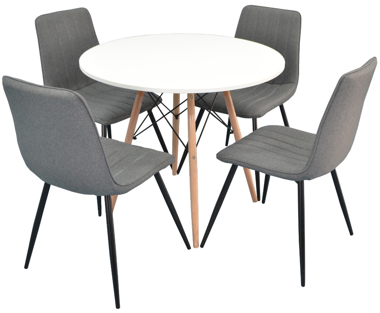 Set masă și scaune Evelin DT 401-1 + 4 XR-154B Grey 88cm