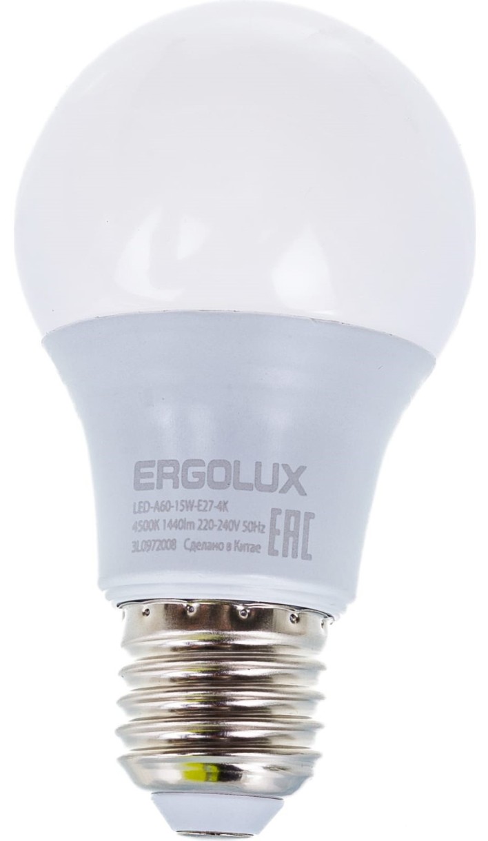 Лампа Ergolux LED-A60-15W-E27-4K