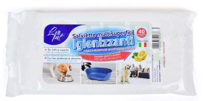 Салфетки для уборки за животными Leopet Multi-Surface Sanitizing Wipes 40pcs
