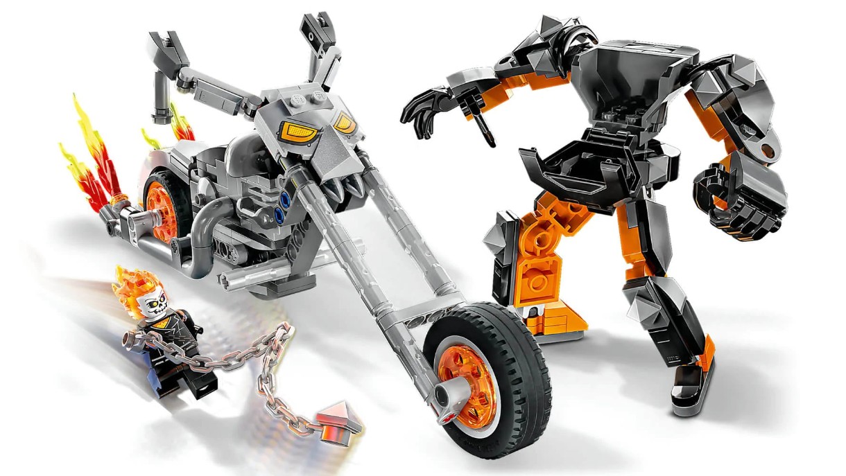 Set de construcție Lego Marvel: Ghost Rider Mech & Bike (76245)