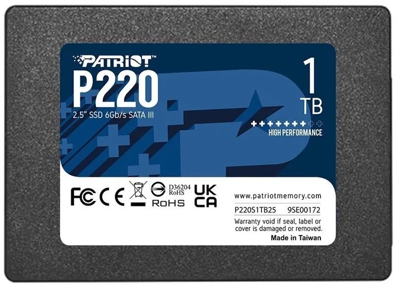 SSD накопитель Patriot P220 1Tb (P220S1TB25)