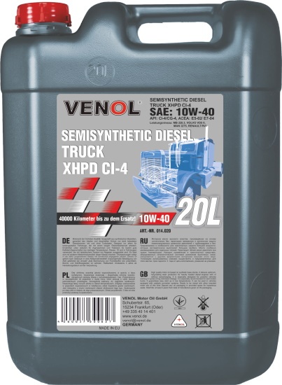 Моторное масло Venol Truck XHPD CI-4/CG-4 10w40 20L