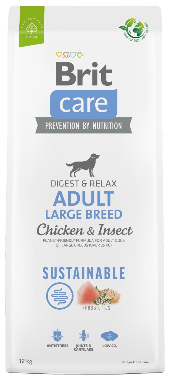 Сухой корм для собак Brit Care Dog Sustainable Adult Large Breed Chicken & Insect 12kg