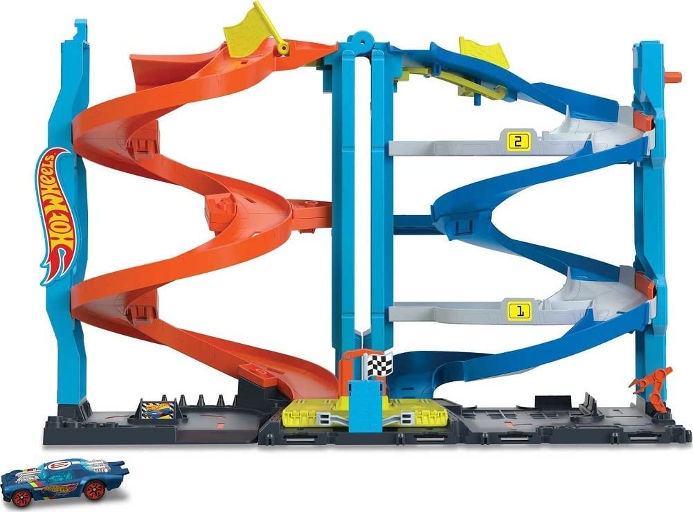 Set jucării transport Hot Wheels  Transforming Race Tower (HKX43)