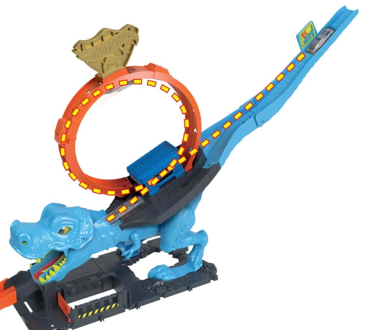 Set jucării transport Hot Wheels  City T-Rex Chomp Down (HKX42)