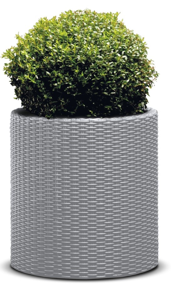 Ghiveci Keter Cylinder Planter L Silver gray (224151)