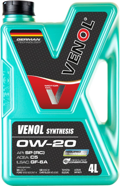 Моторное масло Venol Synthesis 0W-20 SP 4L