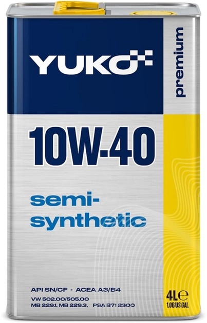 Моторное масло Yuko Semisynthetic SN/CF 10W-40 4L
