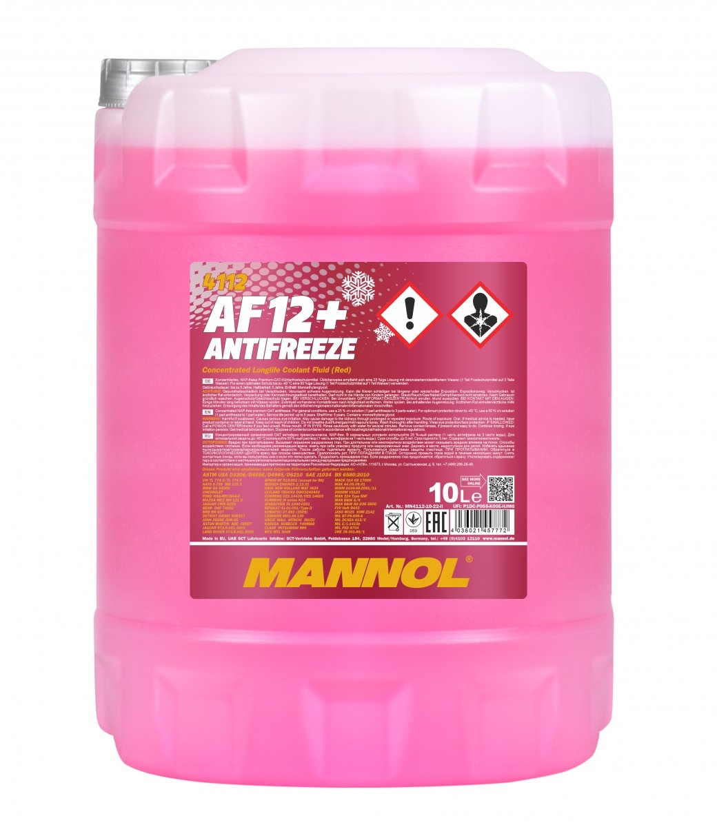 Антифриз Mannol AF12+ Red 4112 10L