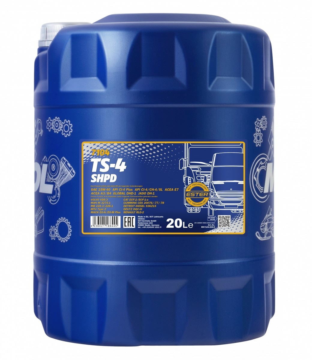 Моторное масло Mannol TS-4 Extra SHPD 15W-40 7104 20L
