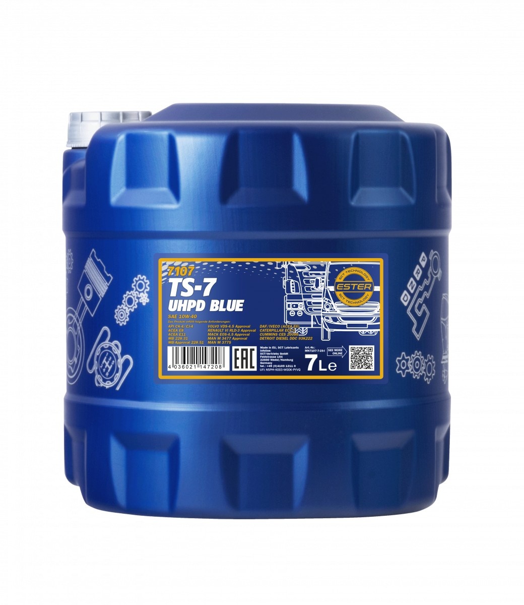 Моторное масло Mannol TS-7 Blue UHPD 10W-40 7107 7L