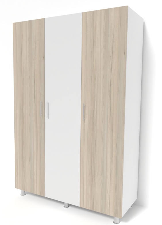 Шкаф Smartex N3 140x52x208cm Белый/Дуб Светлый