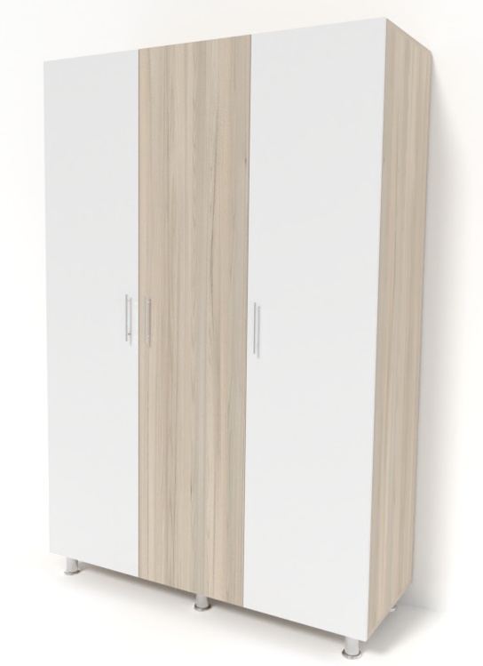 Шкаф Smartex N3 180x52x208cm Дуб Светлый/Белый