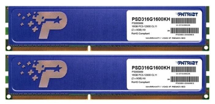 Оперативная память Patriot Signature Line 16Gb DDR3-1600MHz Kit (PSD316G1600KH)