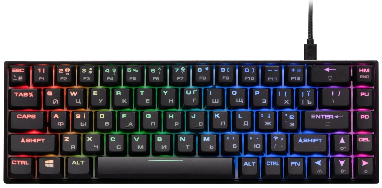Tastatură 2E KG370 RGB Black