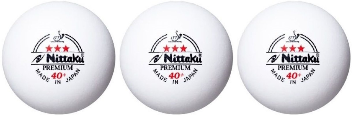 Minge pentru tenis de masă Nittaku Nexcel 3-Star 40+ White 3pcs