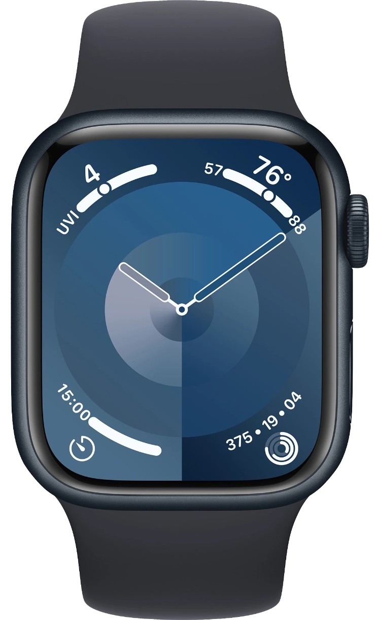 Смарт-часы Apple Watch Series 9 GPS 45mm Midnight Aluminium Case with Midnight Sport Band (MR9A3)