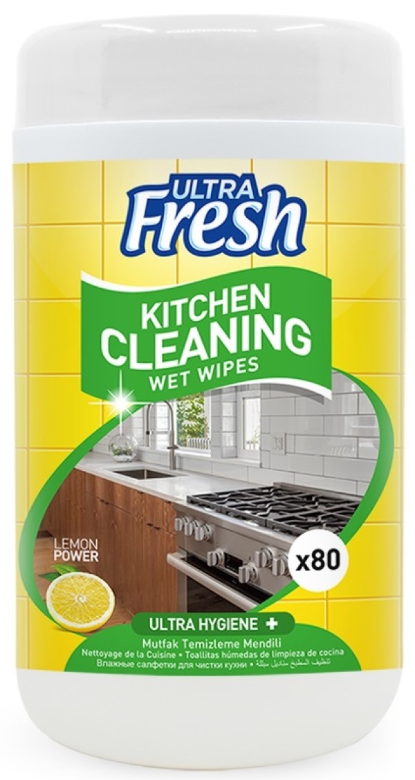 Салфетка для уборки Ultra Fresh Kitchen Cleaning Wet Wipes 80pcs
