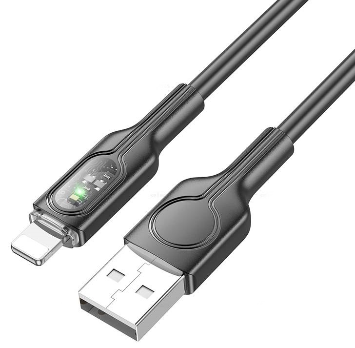 Cablu USB Hoco U120 Lightning Black