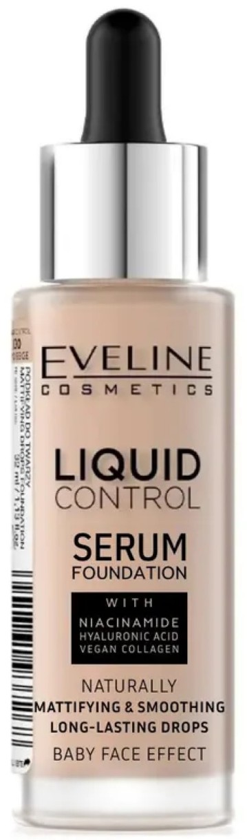 Тональный крем для лица Eveline Liquid Control 32ml 030 Sand Beige