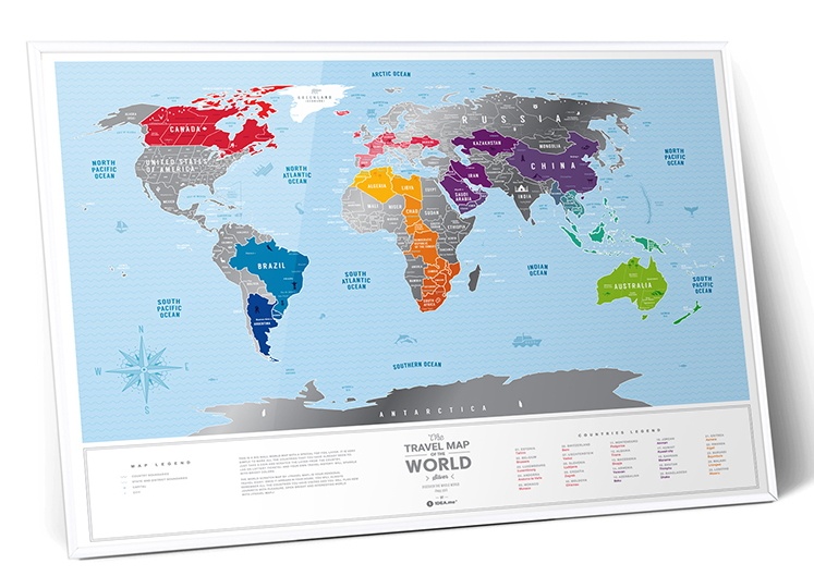 Карта мира 1DEA.me Travel Map Silver World (13010)
