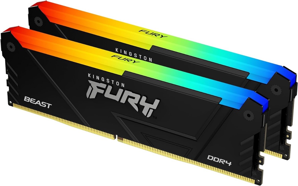Оперативная память Kingston Fury Beast RGB 32Gb DDR4-3200MHz Kit (KF432C16BB12AK2/32)