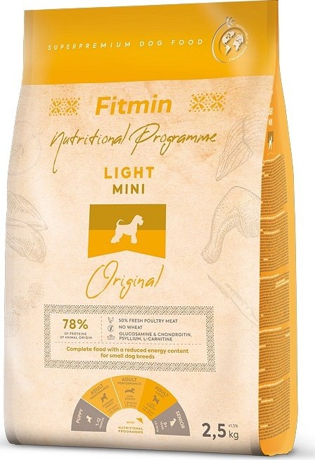 Hrană uscată pentru câini Fitmin Mini Light 2.5kg