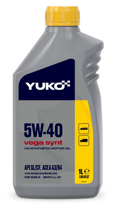 Моторное масло Yuko Vega Synt SL/CF 5W-40 1L