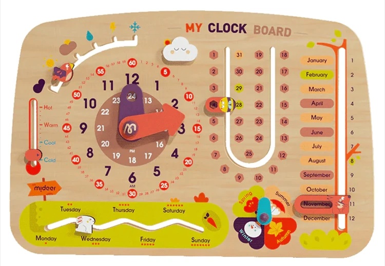 Развивающий набор Mideer Calendar with Clock MD4251