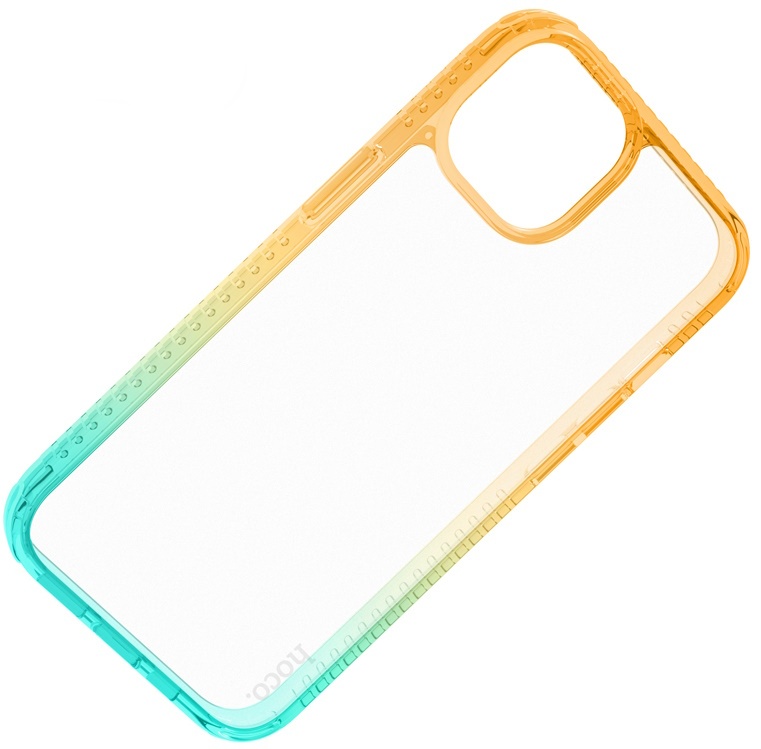 Husa de protecție Hoco Crystal Color Skin Feel Case for iPhone 14 Orange/Green