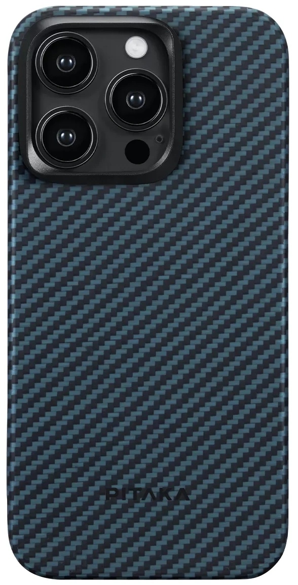 Husa de protecție Pitaka MagEZ Case 4 for iPhone 15 Pro Black/Blue Twill 1500D