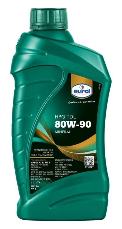 Трансмиссионное масло Eurol HPG 80W-90 TDL GL 4/5 1L