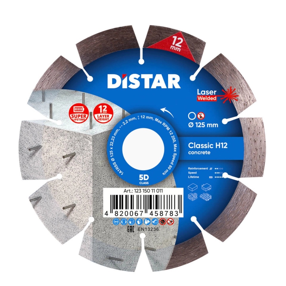 Disc de tăiere Distar 1A1RSS/C3-W Classic H12 d125