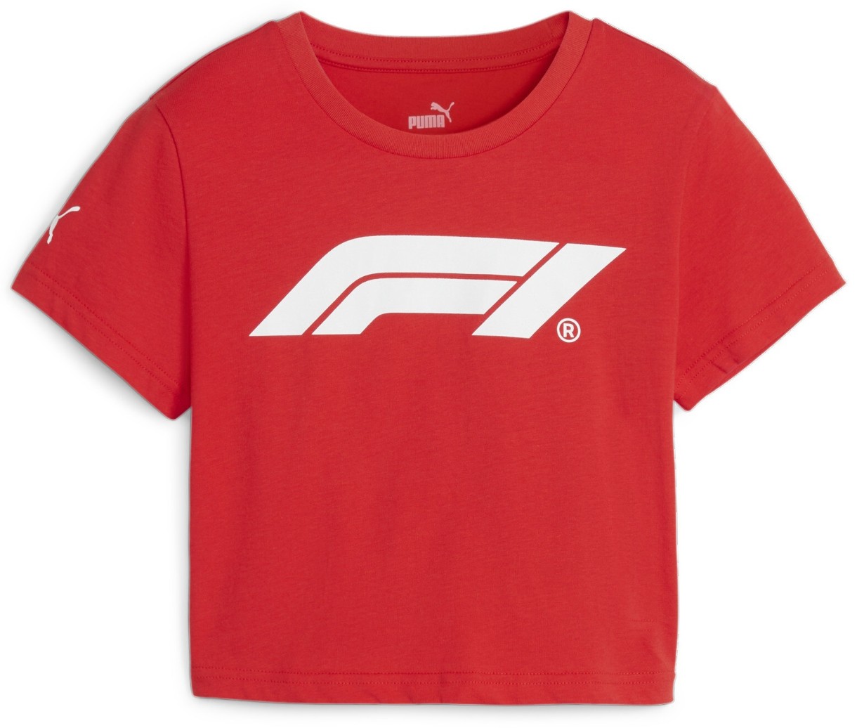Tricou de dame Puma F1 Ess Cropped Logo Tee Wns Pop Red, s.L