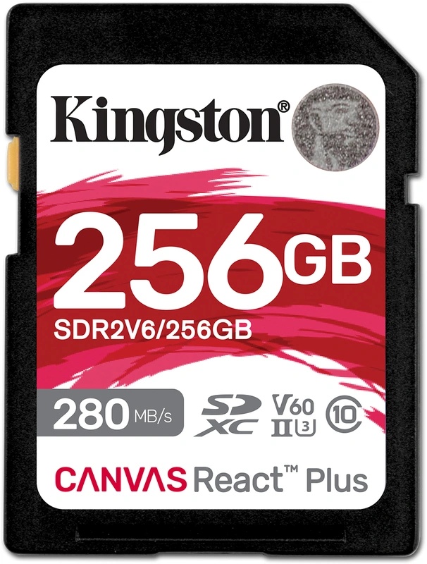 Сard de memorie Kingston SDXC Canvas React Plus V60 256Gb Class10 UHS-II U3 (SDR2V6/256GB)