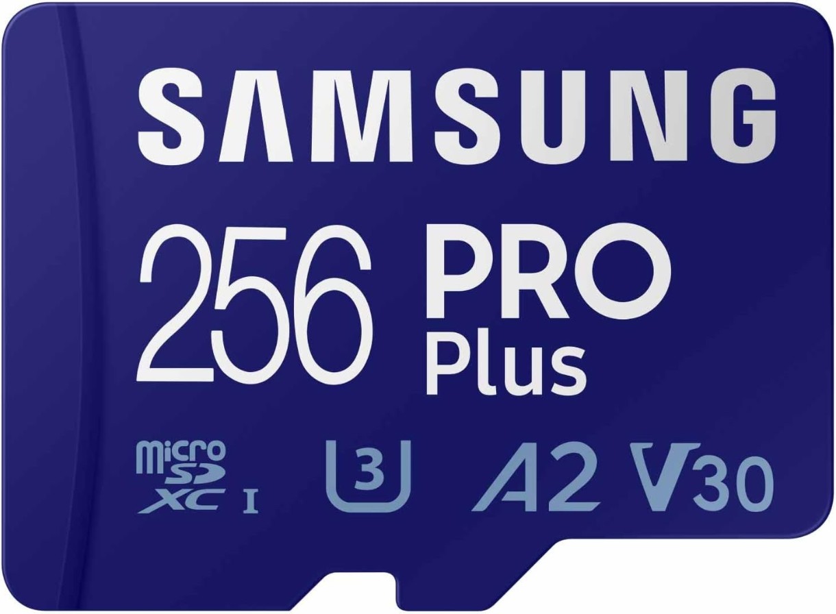 Карта памяти Samsung Micro SD PRO Plus 256Gb Class 10 UHS-I U3 + SD adapter (MB-MD256SA)
